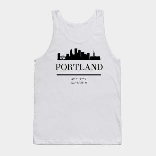 PORTLAND OREGON BLACK SILHOUETTE SKYLINE ART Tank Top